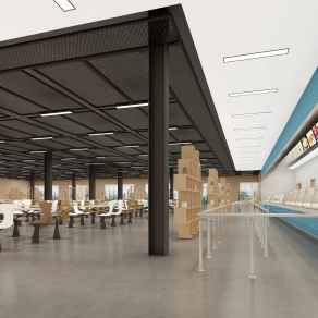 现代食堂3D模型下载